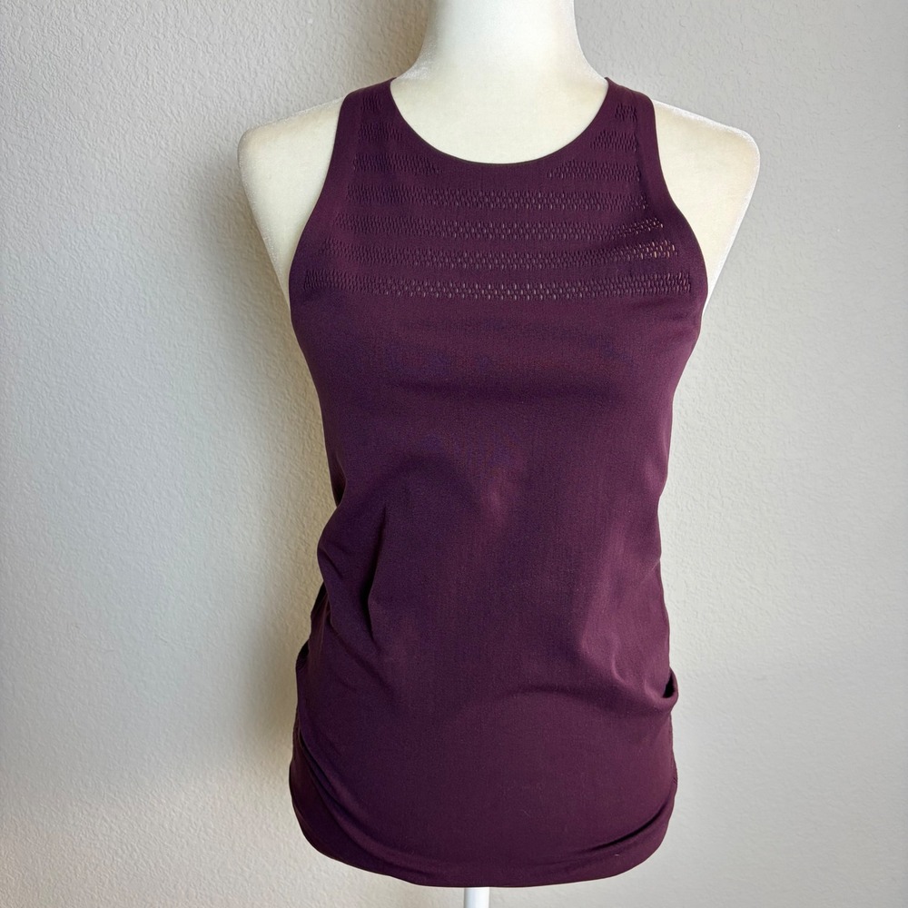 Lululemon Reveal Racerback Tank Top Purple Mesh Knit Small/Medium Long